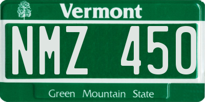 VT license plate NMZ450