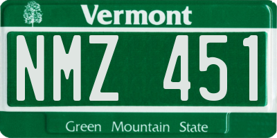 VT license plate NMZ451