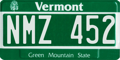 VT license plate NMZ452