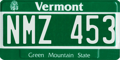 VT license plate NMZ453