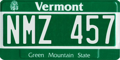 VT license plate NMZ457