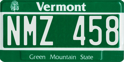 VT license plate NMZ458