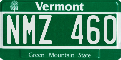 VT license plate NMZ460