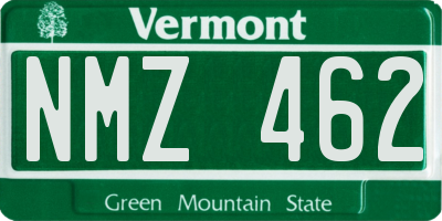 VT license plate NMZ462