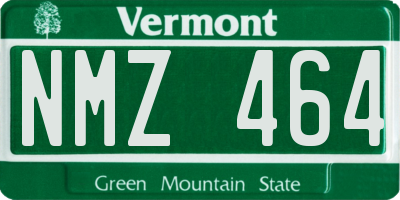 VT license plate NMZ464