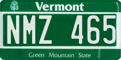 VT license plate NMZ465