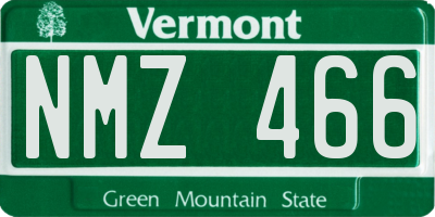 VT license plate NMZ466