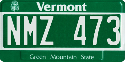 VT license plate NMZ473