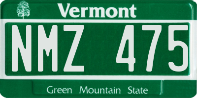 VT license plate NMZ475