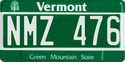 VT license plate NMZ476