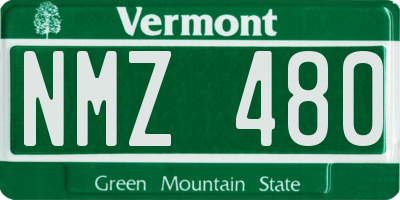 VT license plate NMZ480