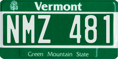 VT license plate NMZ481