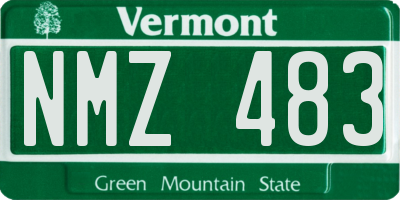 VT license plate NMZ483