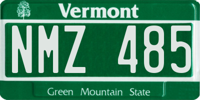 VT license plate NMZ485
