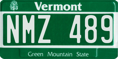 VT license plate NMZ489