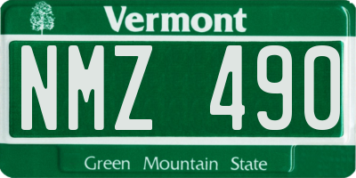 VT license plate NMZ490