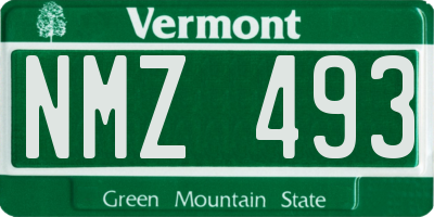 VT license plate NMZ493