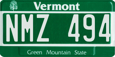 VT license plate NMZ494