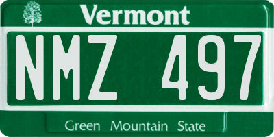 VT license plate NMZ497
