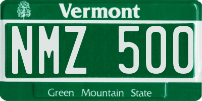VT license plate NMZ500