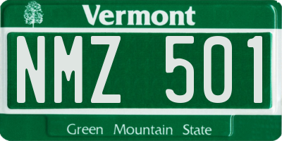 VT license plate NMZ501