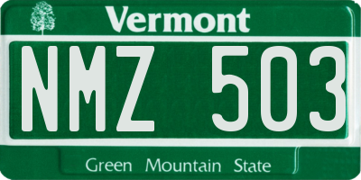 VT license plate NMZ503