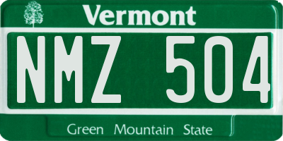 VT license plate NMZ504