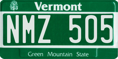 VT license plate NMZ505