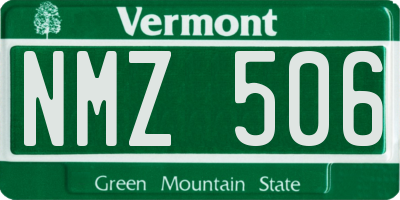 VT license plate NMZ506