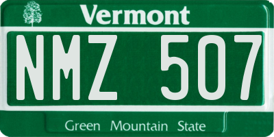 VT license plate NMZ507