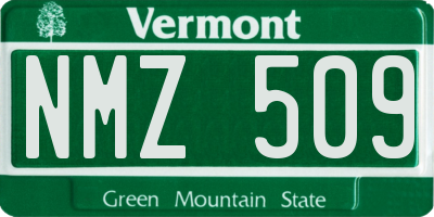 VT license plate NMZ509