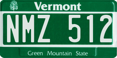 VT license plate NMZ512