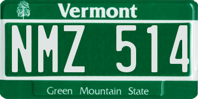 VT license plate NMZ514