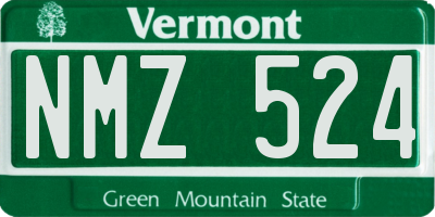 VT license plate NMZ524