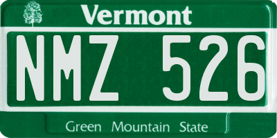 VT license plate NMZ526