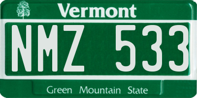 VT license plate NMZ533