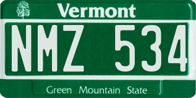 VT license plate NMZ534