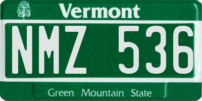 VT license plate NMZ536