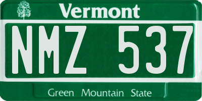 VT license plate NMZ537