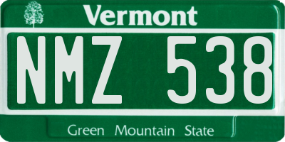 VT license plate NMZ538