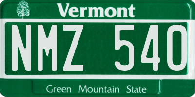 VT license plate NMZ540