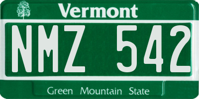 VT license plate NMZ542