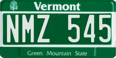 VT license plate NMZ545
