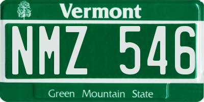 VT license plate NMZ546