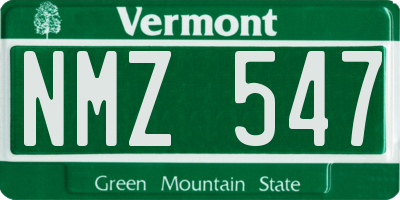 VT license plate NMZ547