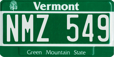 VT license plate NMZ549