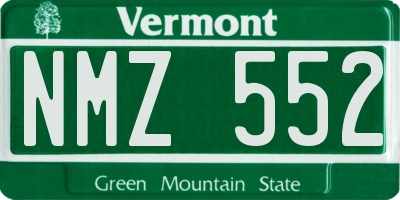 VT license plate NMZ552