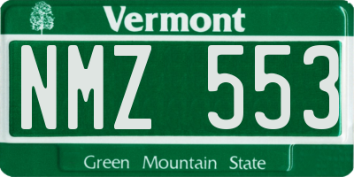 VT license plate NMZ553