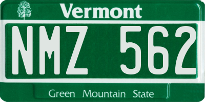 VT license plate NMZ562