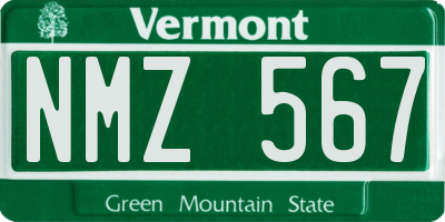 VT license plate NMZ567